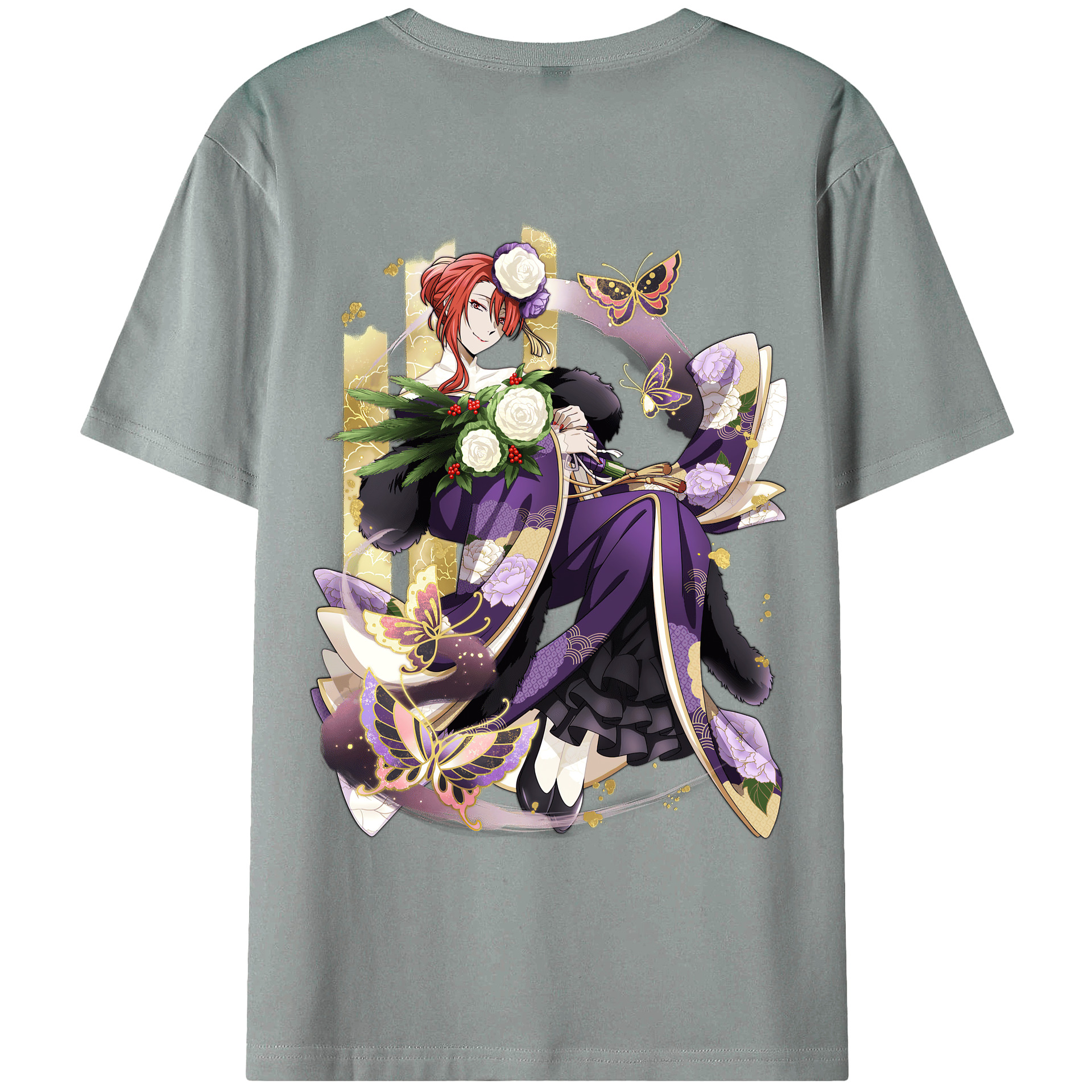 （画像用） 文豪ストレイドッグス Bungo Stray Dogs 綿100％ メンズ半袖Tシャツ（バックプリント） 通気性